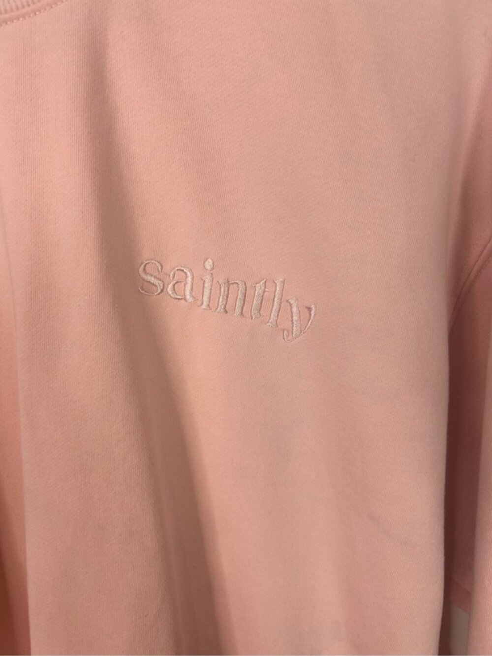 Saintly Wine Pink Sinner Saint Long Sleeve Cotton Sweatshirt size XL Loungewear - Picture 7 of 12